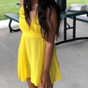 Yellow Boohoo Dress